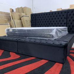 New In Box King Bed Frame With Mattress (Read Description Below)