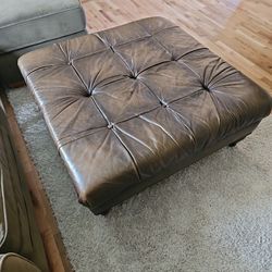 Large Leather Ottoman