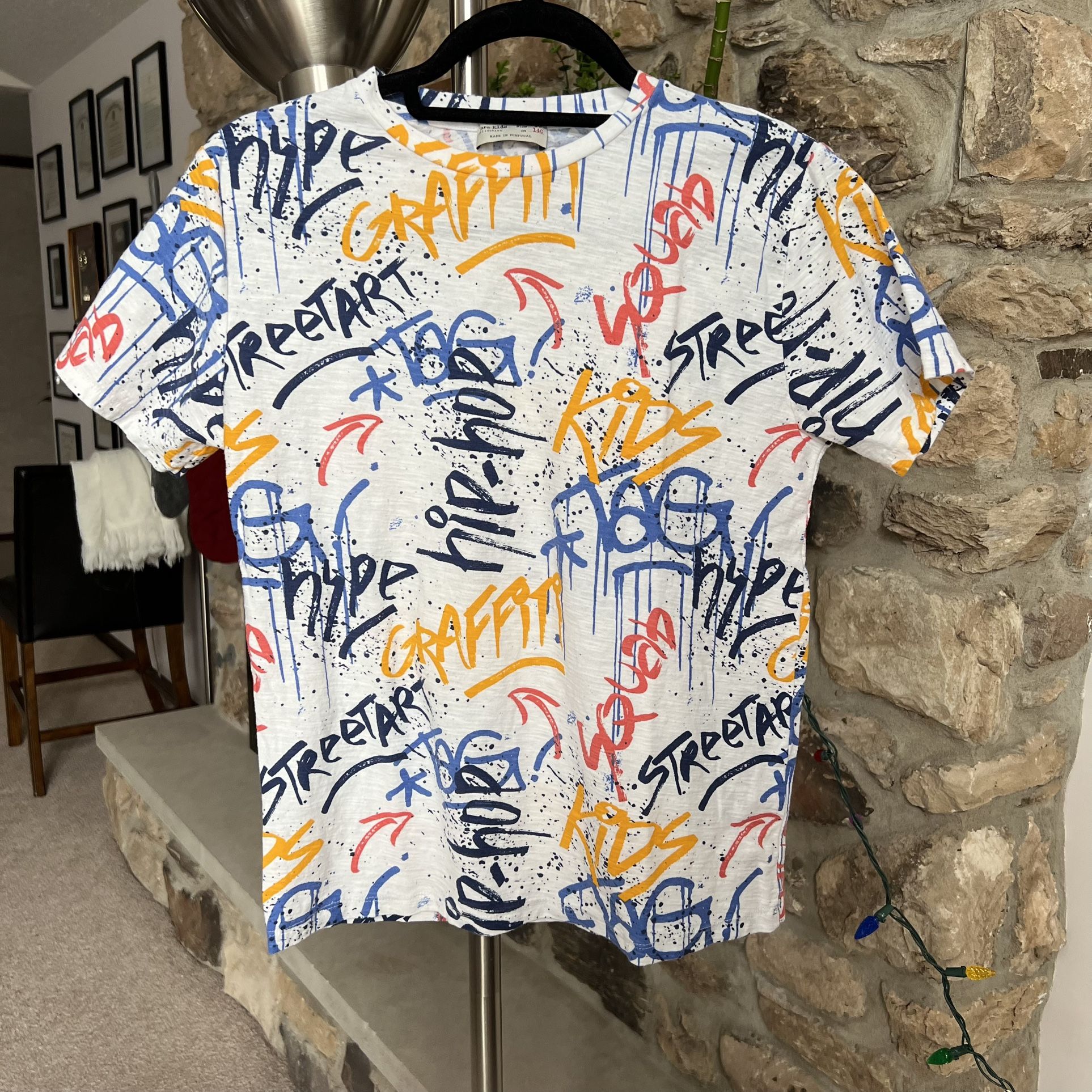 Zara Kids Colleftion Graffiti Short Sleeve Shirt