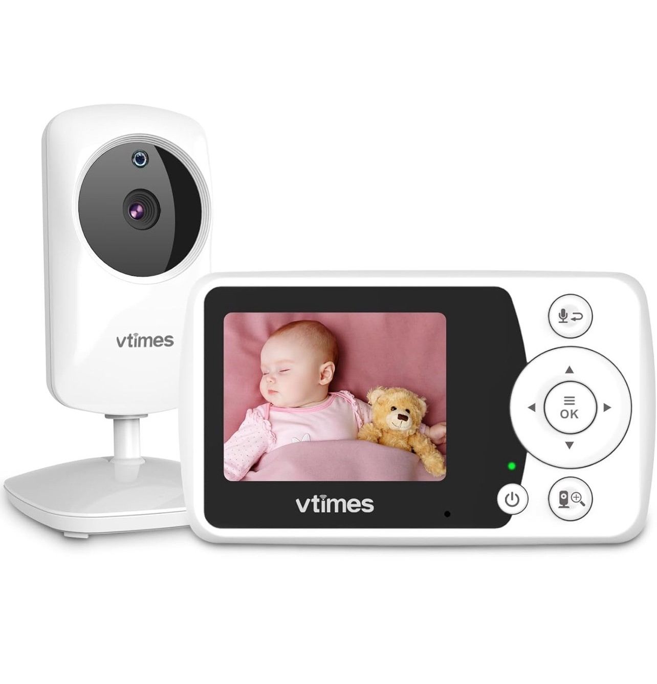Baby Monitor with Camera and Audio, Video Baby Monitor No WiFi Night Vision 2.4"
