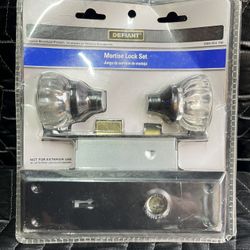 Upgraded Mortise Lock Set for Interior Door, Antique Vintage Style Crystal Gl...