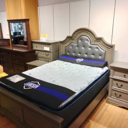 Frisco Bedroom Set!! Includes Bed Dresser Mirror And Nightstand!! On Sale Now! Same Day Delivery!!