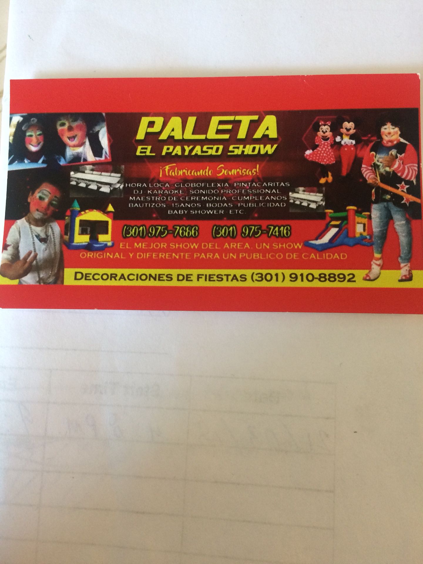 El payaso paleta show