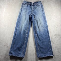Rag & Bone Miramar Wide Leg Women’s S Sweatpants Blue Faux Denim Jeans #10A