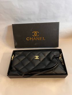 Quilted Black Wristlet Clutch/purse