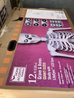 New 12ft Giant Skelly With LifeEyes LCD Eyes Halloween Deco