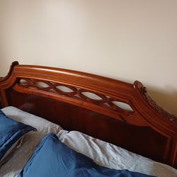 Bedroom Set Queen Solid Wood Carved