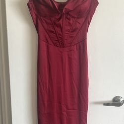 Red spaghetti strap dress