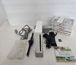 Nintendo Wii Console Bundle + 10 Games CIB Just Dance Wii Sports + Controllers T