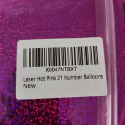Hot Pink Laser #21 Number Party Balloons