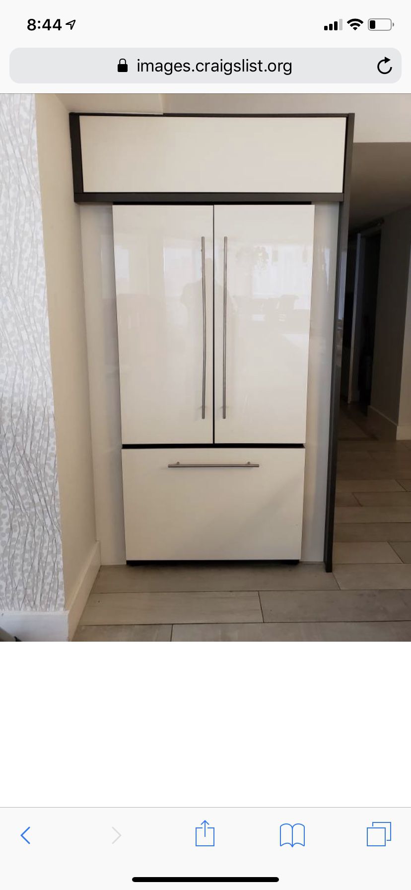Beautiful off white kitchen aid refrigerator