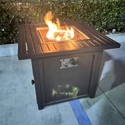 New 28x28x25 inch Tall Outdoor Patio Heater Full Iron Fire Pit Table 50000 BTU Black Furniture 