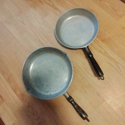 Hammered Aluminum and Cast Iron Pans