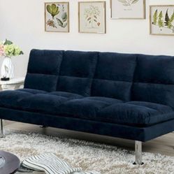 Brand New Blue Futon Sofa Sleeper 