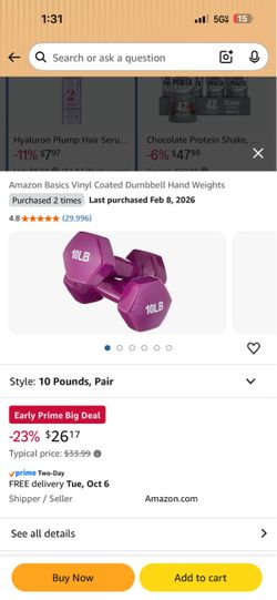 10LB Dumbbells Set of 2
