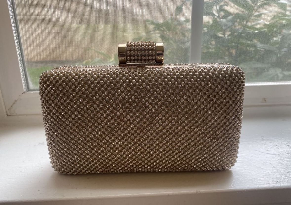 Gold Glitter Clutch For Wedding Or Party