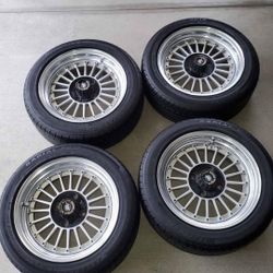 15" Jdm Crimson Linea Sport Fin Wheels & Tires