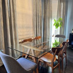 West Elm Jensen Glass Dining Table + 6 Chairs - $525