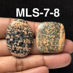 Multi-Stone Mix Shape Gemstone Cabochon-2Pc Lot-MLS-7-8