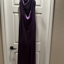 Purple Satin Formal Mermaid Dress 