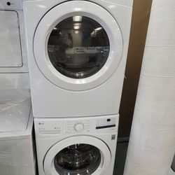 2020 LG Front Loading Washer And Stackable Gas Dryer Set 