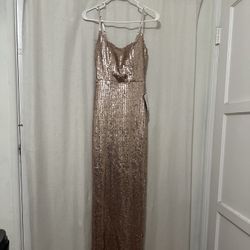 Long Rose Gold Dress