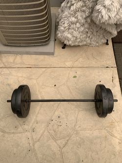 Barbell and Weights (80lbs)
