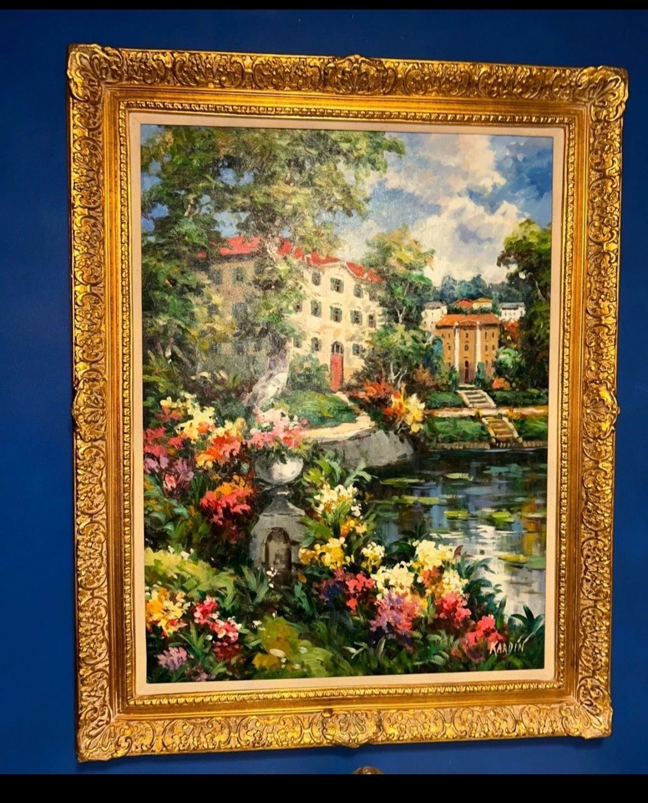 Luxury Golden Framed Alexander Kardin oil painting 38x48 inches ! Magnificent piece ⭐️