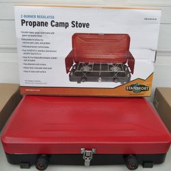 Camp Stove Red 2 Burner Regulated Propane Stansport 203-93-60 NEW
