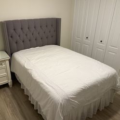 Gray Bed Frame And Mattress 