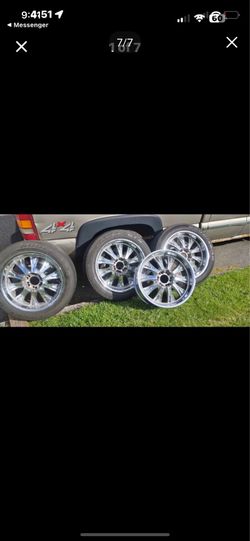Chrome Universal 6-Lug 20” Rims: 3 Tires 275/45 20