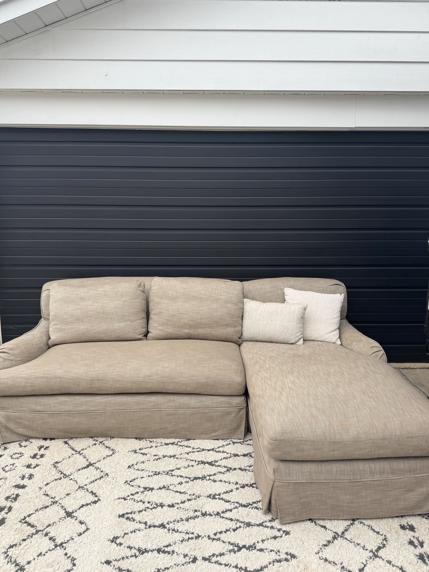 RESTORATION HARDWARE SLIPCOVERED SECTIONAL COUCH