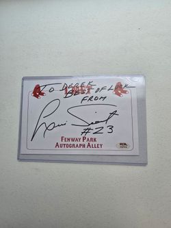 Luis Tiant Signed Fenway Park Autograph Alley Card (PSA Authenticated)