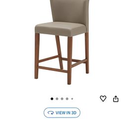 Brand New Braxton Studio Olivia  Style Dark Walnut Wood with Grey Faux Leather Pub Stool (Set of 2)