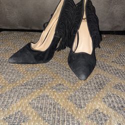 Black Fringe Stiletto 