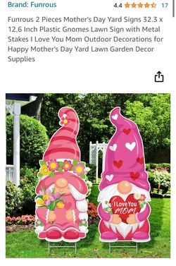 2pcs Valentines Gnomes Lawn Decorations with Stakes