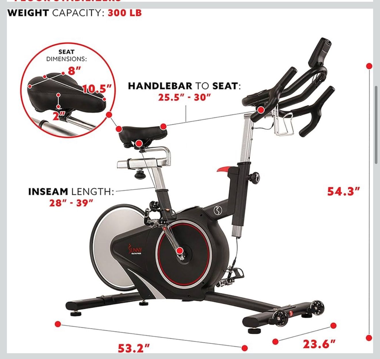 Sunny Health & Fitness Indoor Intensive Cycling Exercise Bike