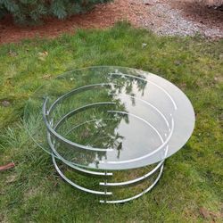 Steve Silver Company Tayside Cocktail Table, Glass Top and Chrome/Metal Base for Living Room, Office