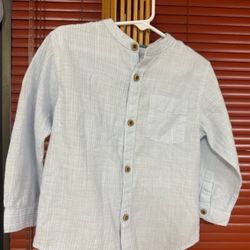 Zara 2-3 Years  Toddler Boy Blue Lightweight Dress Shirt 