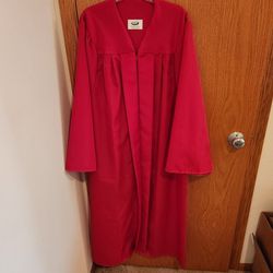 Red Graduation Gown and Cap