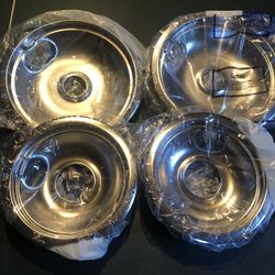 Electric Range Chrome Drip Bowls. GE, Hotpoint, Kenmore Range Stove Top OEM Chrome Drip Bowls. 8” And 6”. Part#WB32X106 & Part#WB32X107.