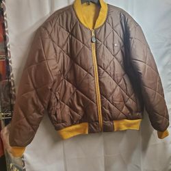 South Pole Men's Size XL Winter Jacket Authentic Collection, Reversible Brown