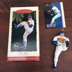1996 Nolan Ryan Hallmark Ornament & Card