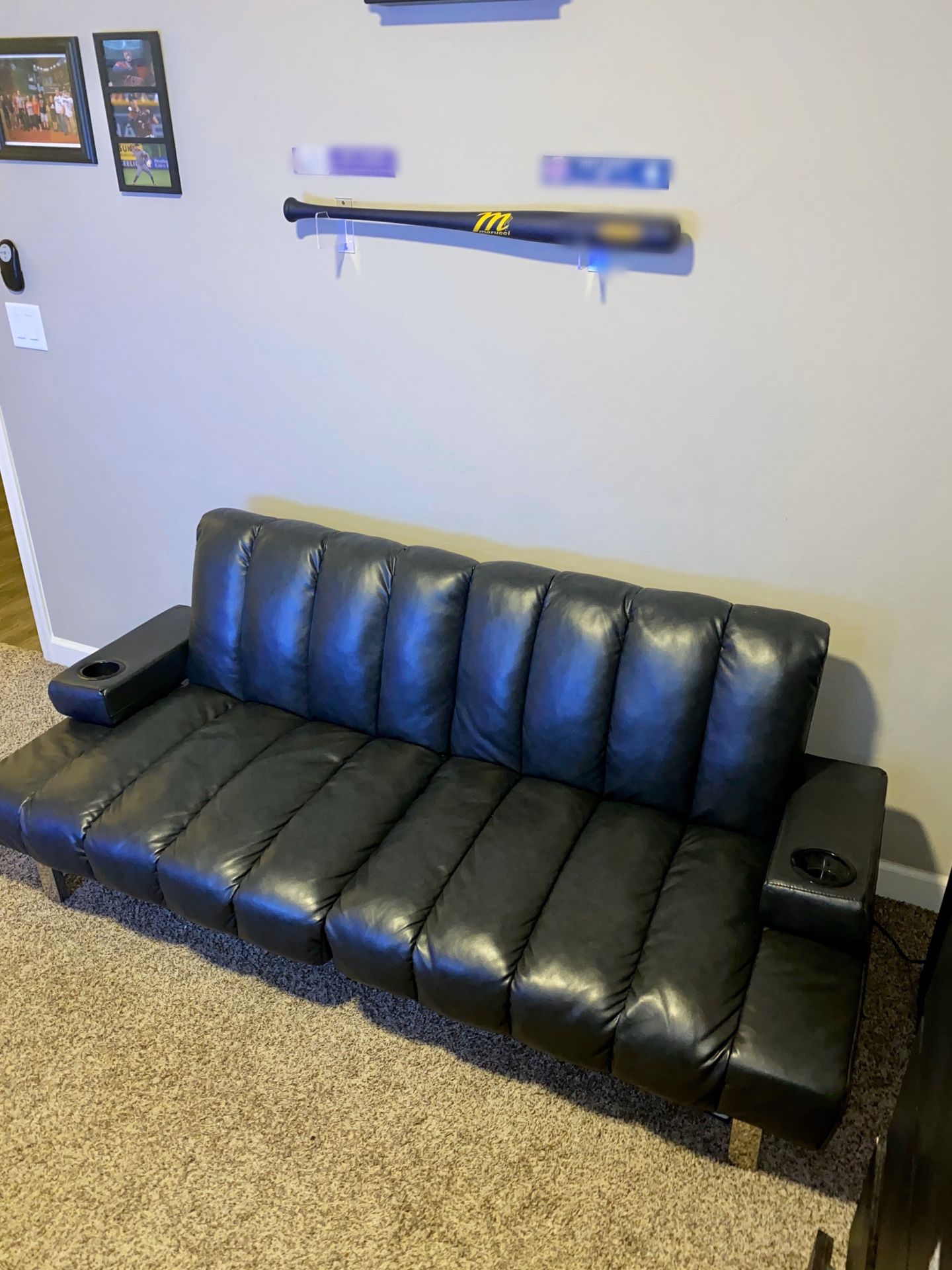 Leather Black Futon