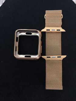 Apple Watch 42 band with case gold color metal