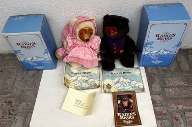 Two Raikes Bears Bently & Sara Anne in Original Boxes with Certificate of Authenticity.