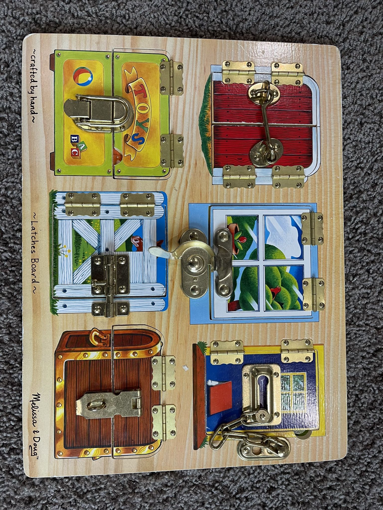 Wooden Latches Board - Melissa & Doug (Sensory Toy)