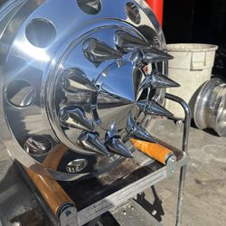 22x8.25 Classics Direct-Bolt Phantom(simulated) 10 Lug Polished Ford F450, F550, F600, Dodge 4500, 5500