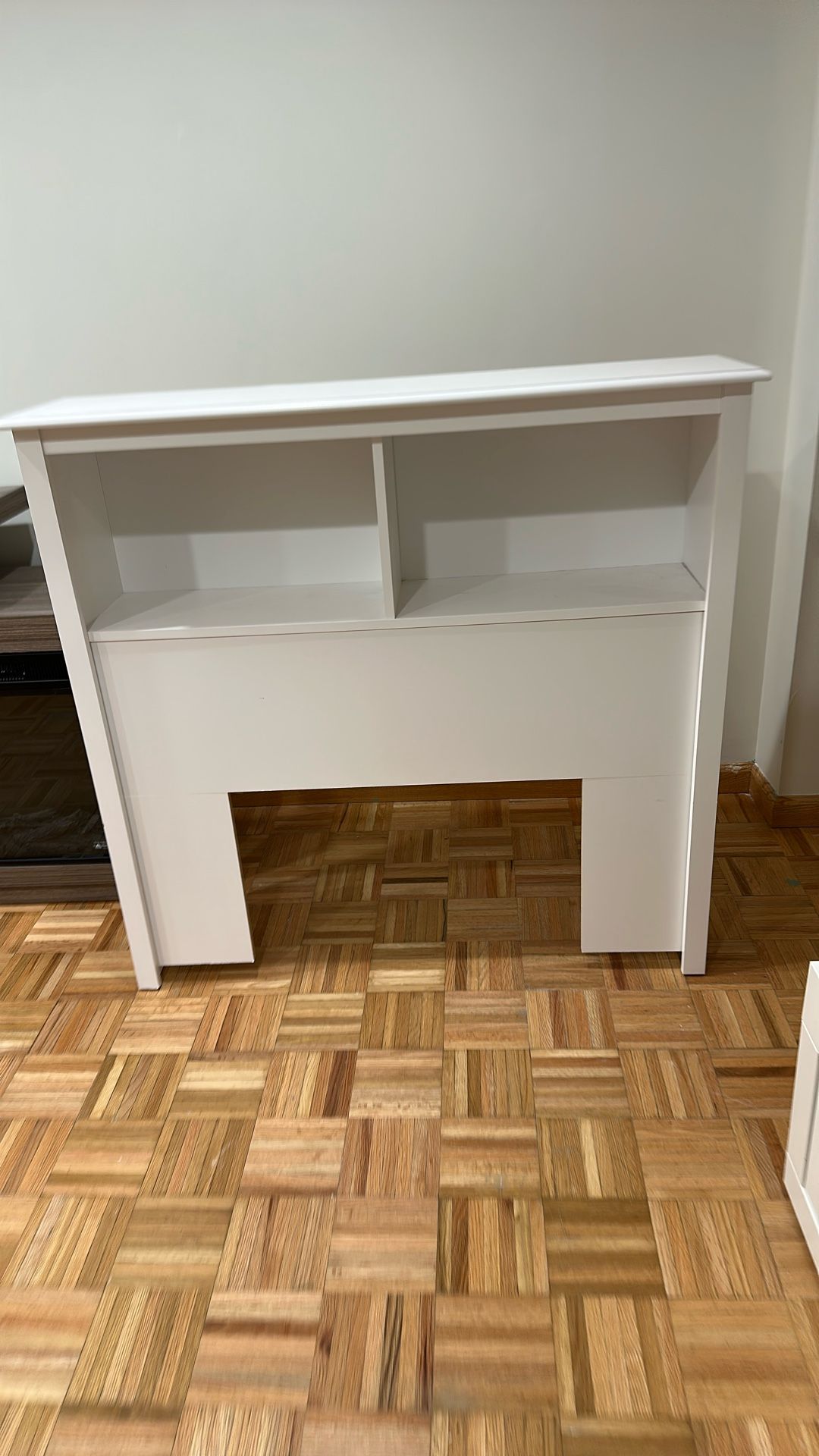 White Wood Twin Bed Headboard