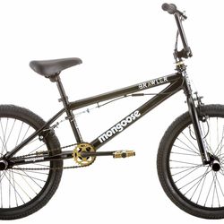 Mongoose Brawler 20” Freestyle BMX Bike - Black - Great for Beginners!